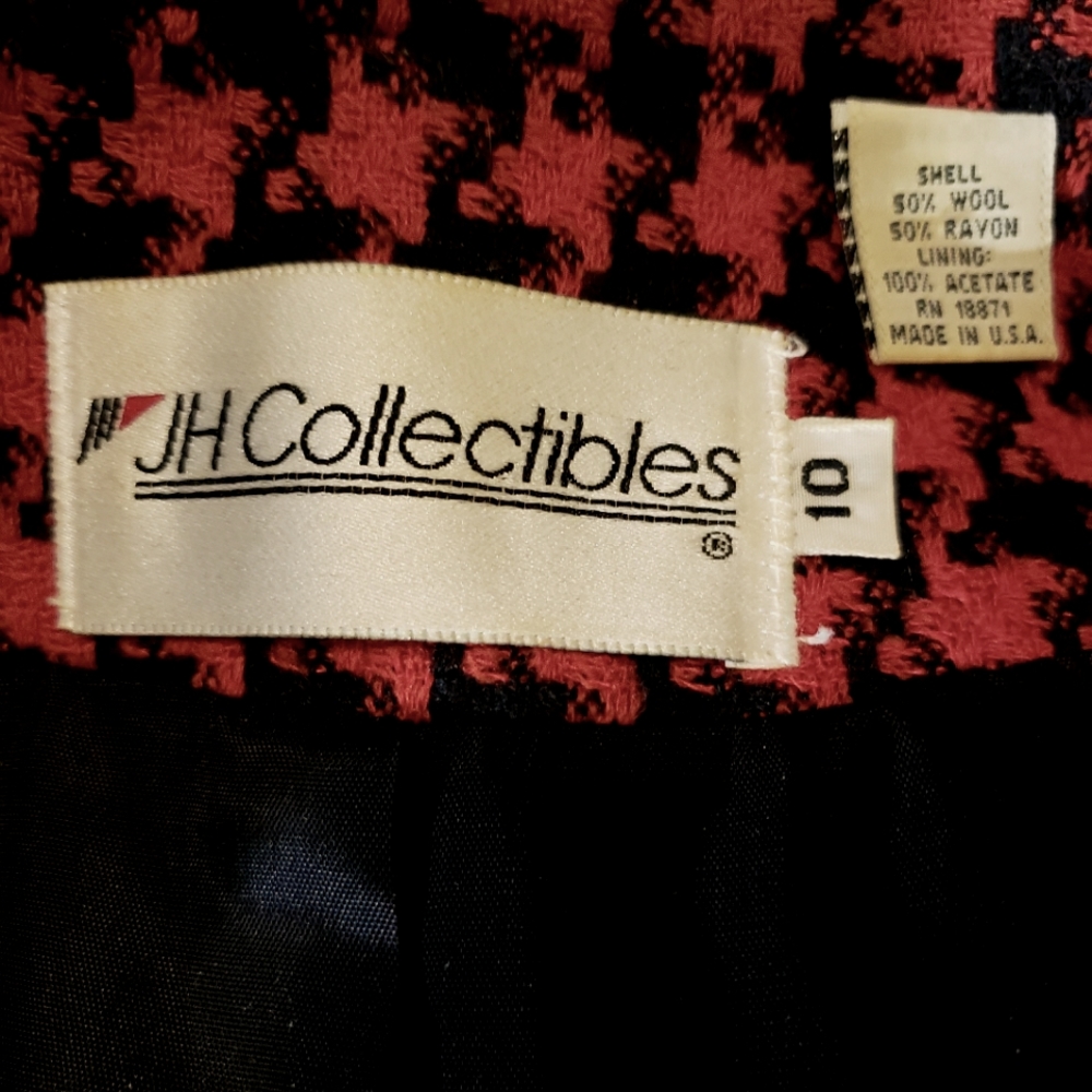 Classic blazer. Herringbone blazer in red and black. - Picture 7 of 8